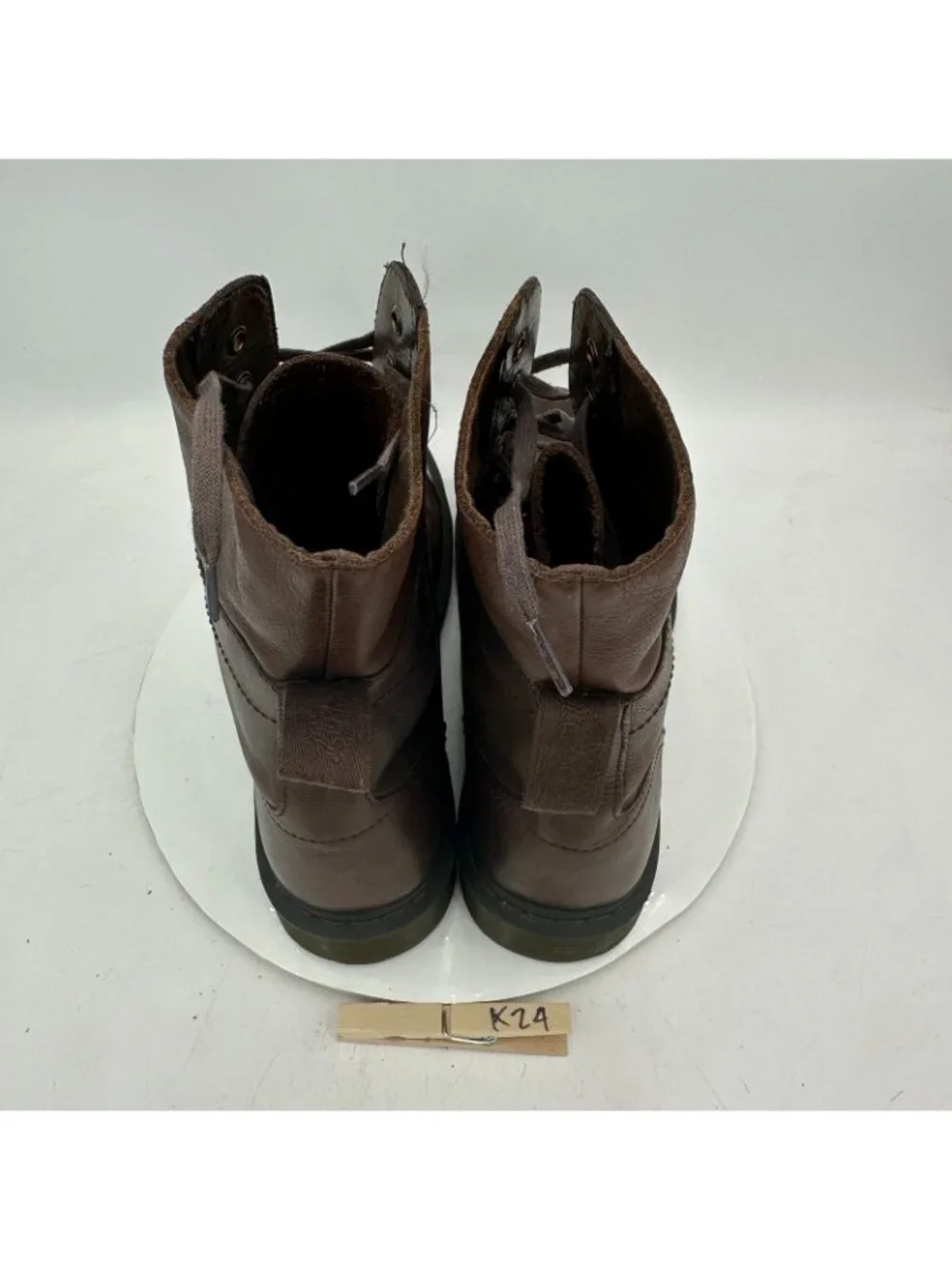 Dr Martens Industrial Leah Men Size 15 Brown Steel Toe Fold Over Combat Boot